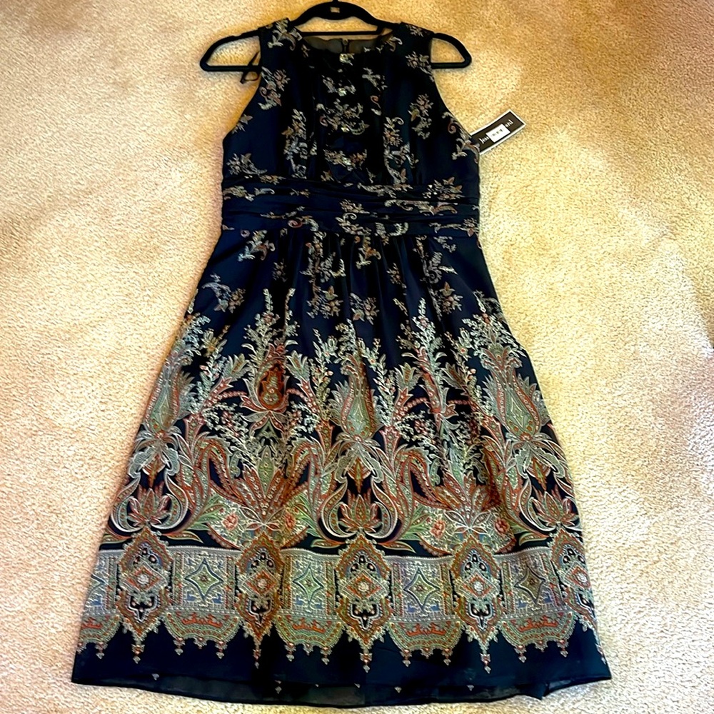 👗 Jessica Howard Black Print Dress - Size 10